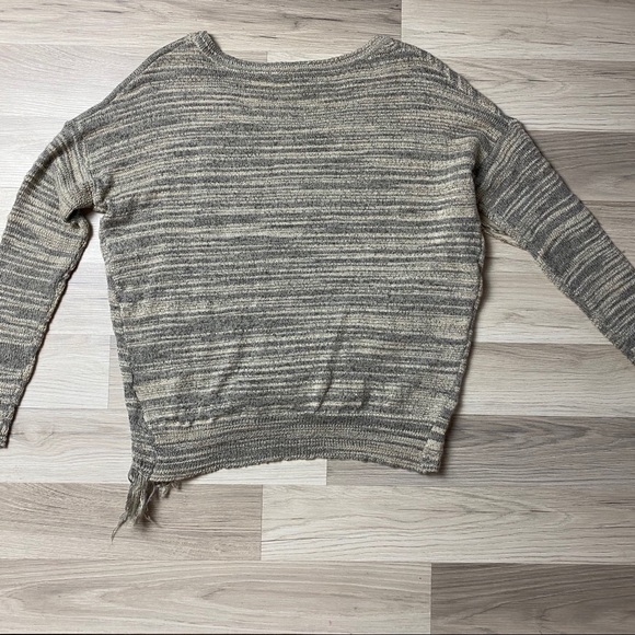 Nine West Wool Blend Striped Tassel Sweater - Picture 3 of 4